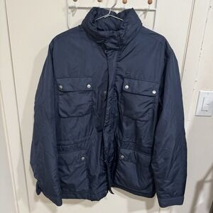 Lacoste Insulated Padded Blue Insulated Pockets Men's EU 54 XL Jacket Parka Coat